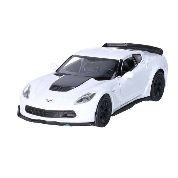 Welly Speelgoed Chevrolet auto - wit - die-cast metaal - 11 cm - Model Corvette - Speelgoed auto's