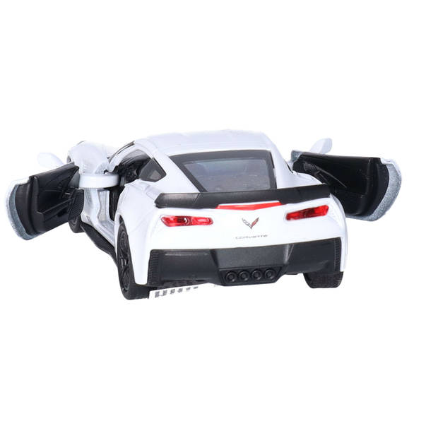 Welly Speelgoed Chevrolet auto - wit - die-cast metaal - 11 cm - Model Corvette - Speelgoed auto's