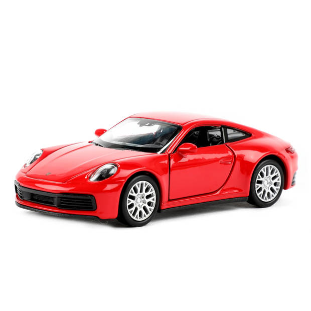 Welly Speelgoed Porsche auto - rood - die-cast metaal - 11 cm - Model 911 Carrera - Speelgoed auto's