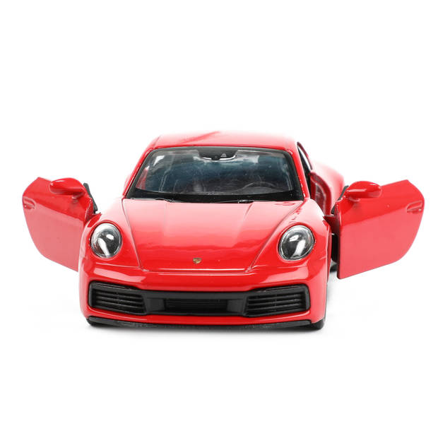 Welly Speelgoed Porsche auto - rood - die-cast metaal - 11 cm - Model 911 Carrera - Speelgoed auto's