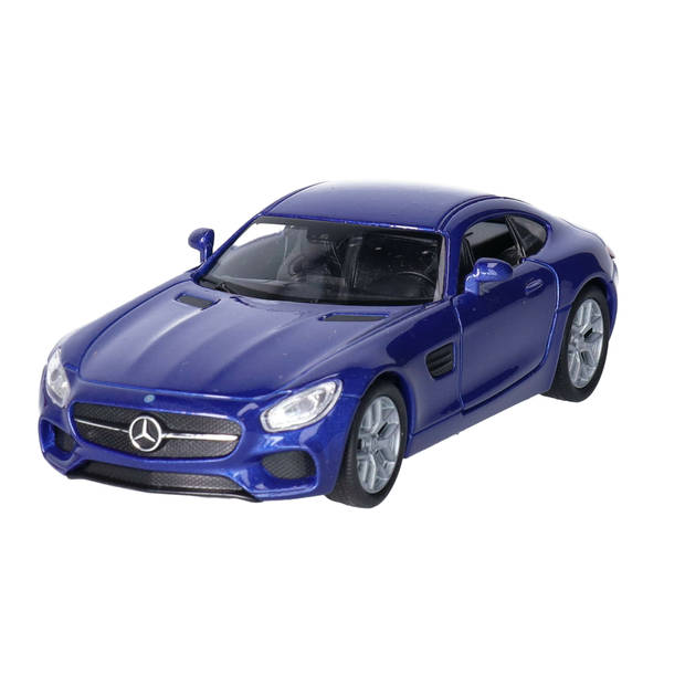 Welly Speelgoed Mercedes Benz auto - paars - die-cast metaal - 11 cm - Model AMG GT - Speelgoed auto's
