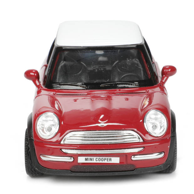 Welly Speelgoed Mini Cooper auto - rood - die-cast metaal - 11 cm - Model two colours - Speelgoed auto's