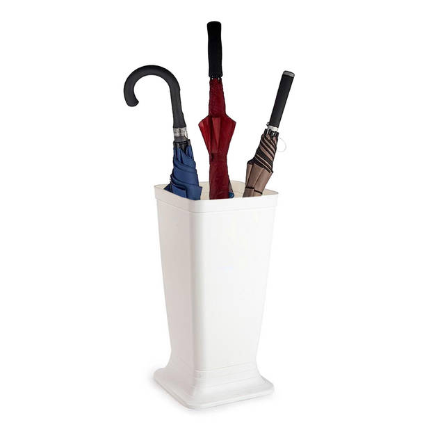 Plasticforte Paraplubak/parapluhouder Plain - ivoor wit - glad kunststof - D26 x H52 cm - hoge voet - Paraplubakken