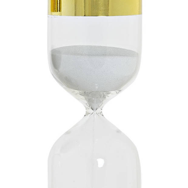 Zandloper cilinder Timer - decoratie of tijdsmeting - 15 minuten wit zand - D6,5 x H20,5 cm cm - glas - Zandlopers