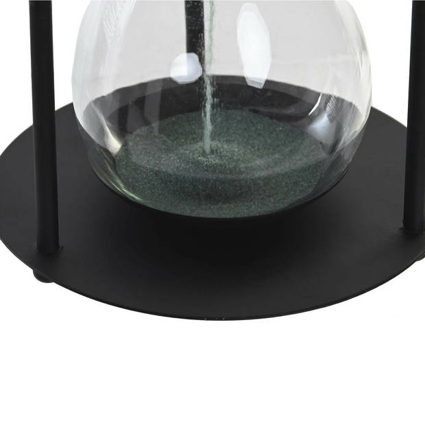 Zandloper cilinder Timer - decoratie of tijdsmeting - 1,5 minuten - zwart - D10,5 x H18,5 cm cm - glas - Zandlopers