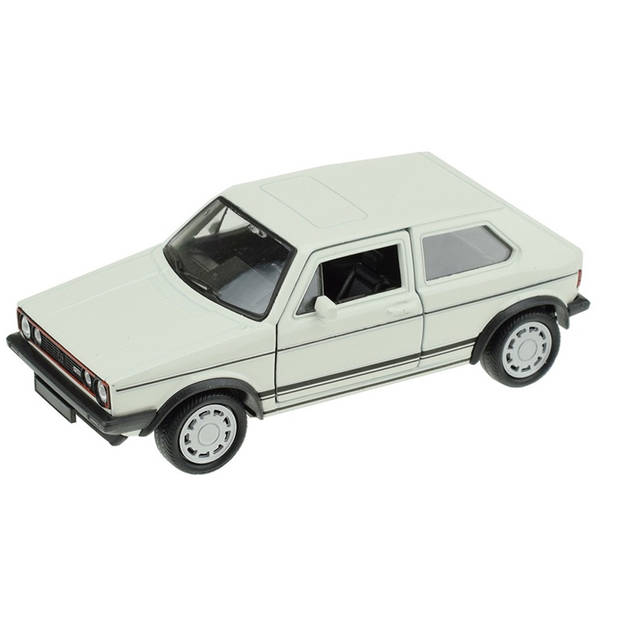 Welly Speelgoed Volkswagen auto - wit - die-cast metaal - 13 cm - Model Golf 1 GTI - Speelgoed auto's