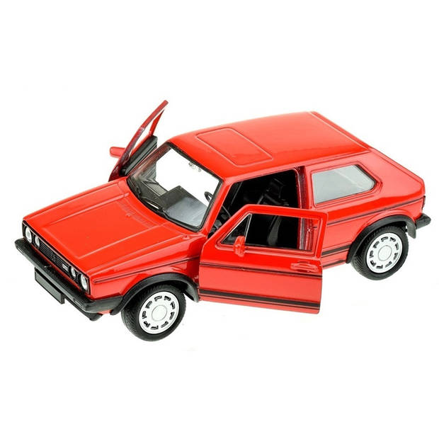 Welly Speelgoed Volkswagen auto - rood - die-cast metaal - 13 cm - Model Golf 1 GTI - Speelgoed auto's
