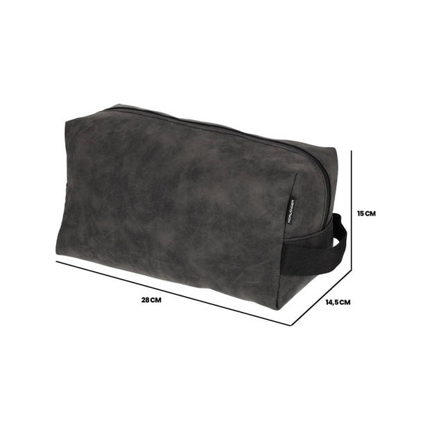 Norlander Toilettas - 6 Liter - Nubuck - 28 x 14,5 x 15 cm - Grijs