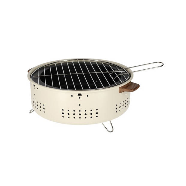 JENS Living houtskool tafel BBQ - Ronde BBQ - Tafel barbecue - 32 CM - Créme