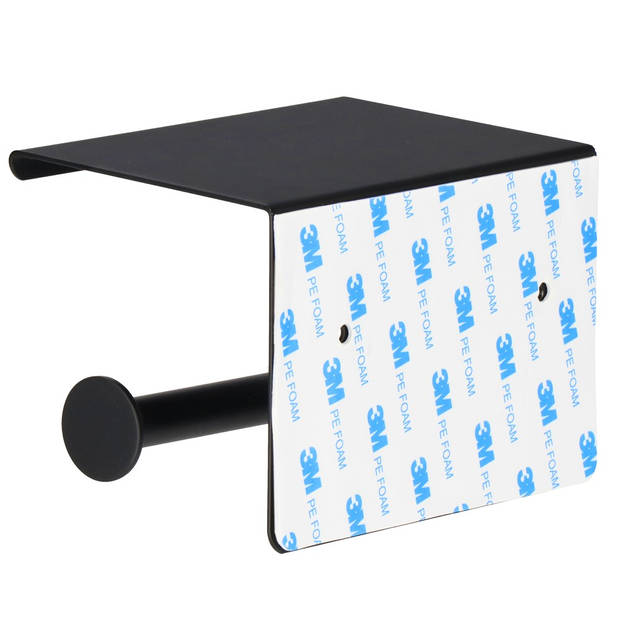 WC Rolhouder Toiletrolhouder Met Plank Staal 14x10x10 cm Zwart
