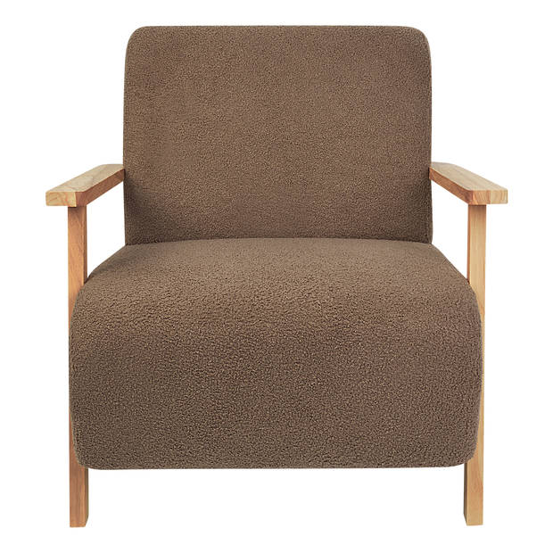 Beliani LESJA - Fauteuil-Bruin-Bouclé