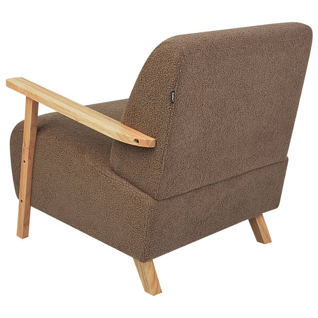 Beliani LESJA - Fauteuil-Bruin-Bouclé