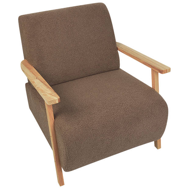 Beliani LESJA - Fauteuil-Bruin-Bouclé