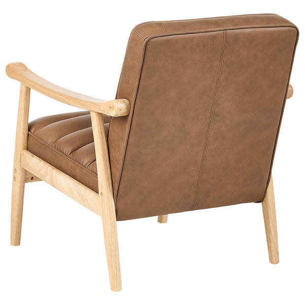 Beliani LEKNES - Fauteuil-Bruin-Kunstleer