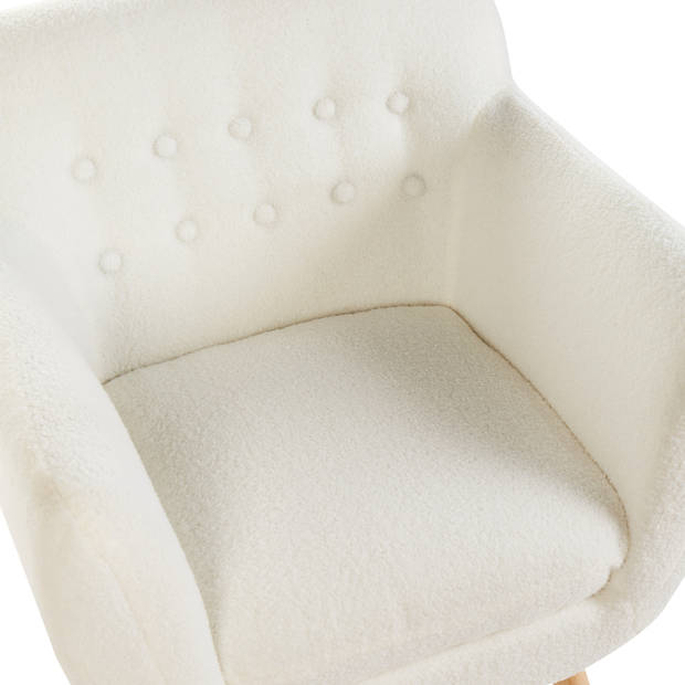 Beliani MELBY - Fauteuil-Wit-Bouclé