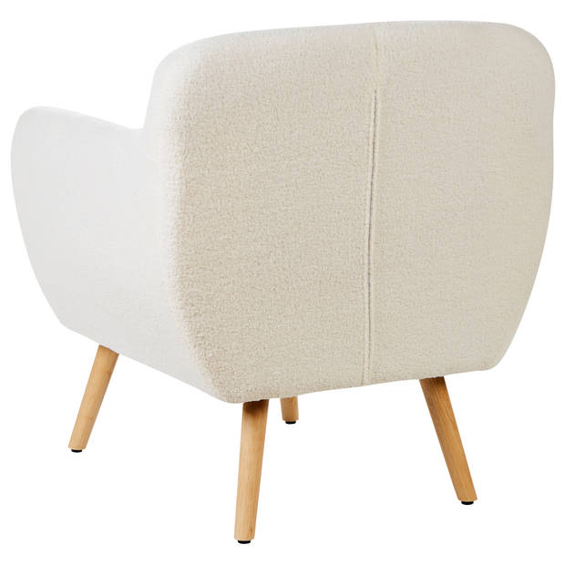 Beliani MELBY - Fauteuil-Wit-Bouclé