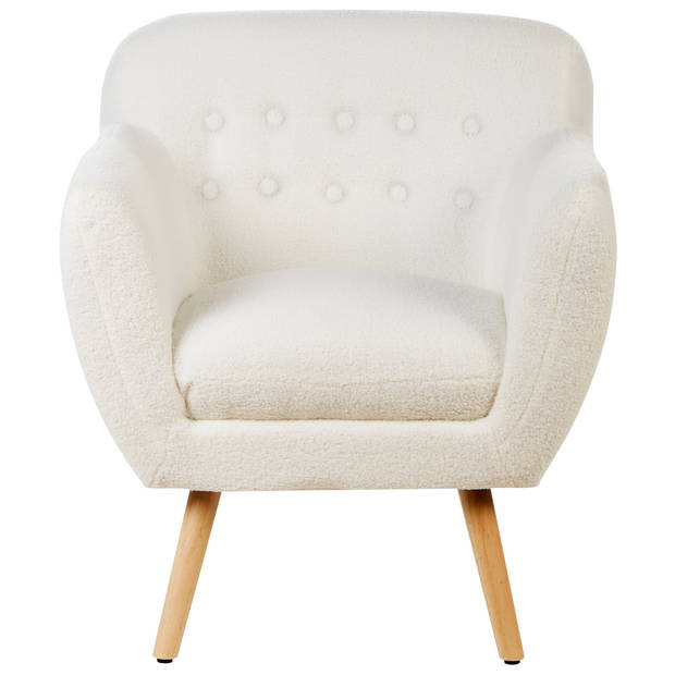 Beliani MELBY - Fauteuil-Wit-Bouclé