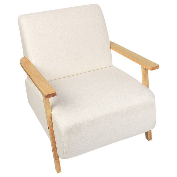 Beliani LESJA - Fauteuil-Beige-Bouclé