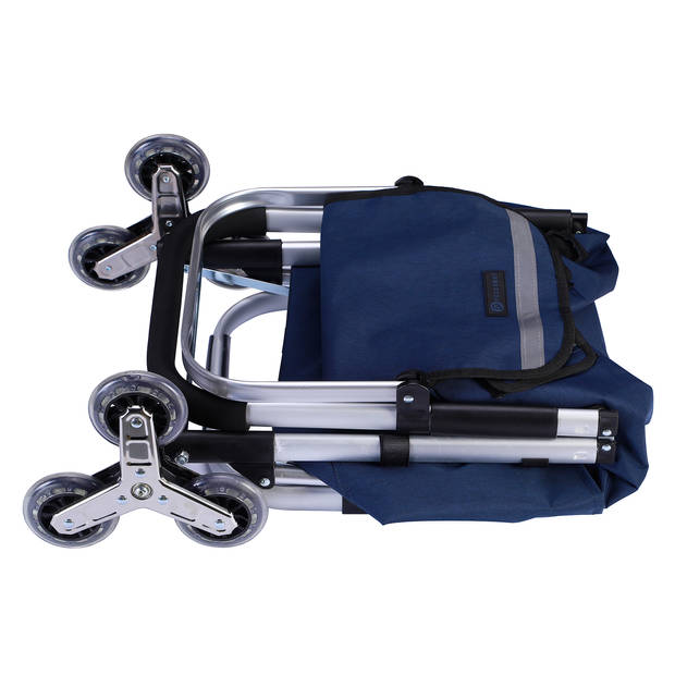 Packaway Boodschappentrolley met 6 wielen voor trappen - 40L - boodschappenwagen - steekwagen functie - BLAUW