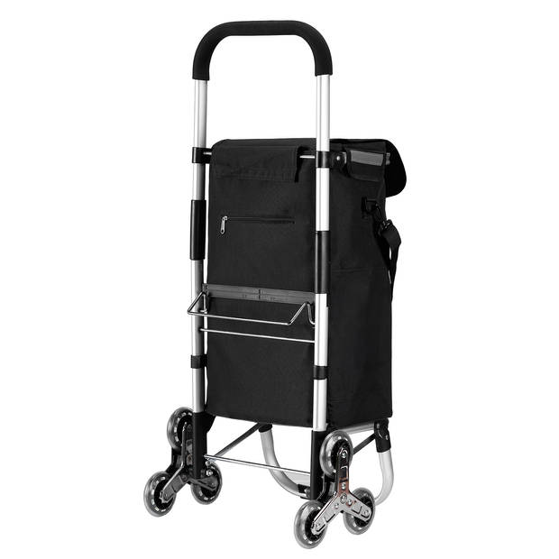 Packaway Boodschappentrolley met 6 wielen voor trappen - 40L - boodschappenwagen - steekwagen functie - ZWART