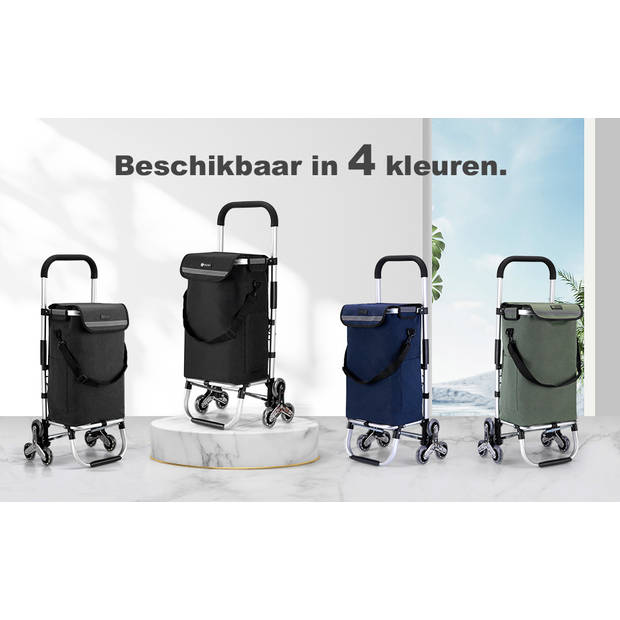 Packaway Boodschappentrolley met 6 wielen voor trappen - 40L - boodschappenwagen - steekwagen functie - GROEN