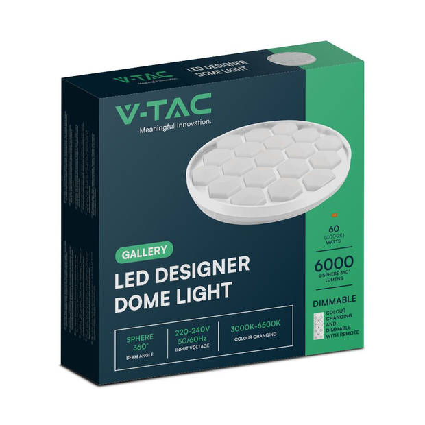 V-TAC VT-8569 Designer plafondlampen - Kleurwisselende afstandsbediening - IP20 - 60 Watt - 6000 Lumen - 3IN1 -