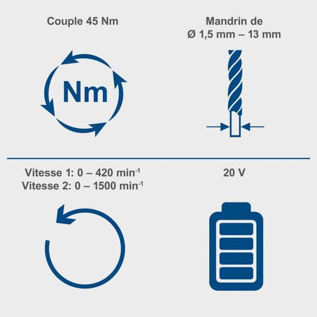 Klopboormachine-schroevendraaier - SCHEPPACH - 20V IXES - Koppel 45 Nm - 13mm boorkop - zonder accu of lader - C-CD45-X