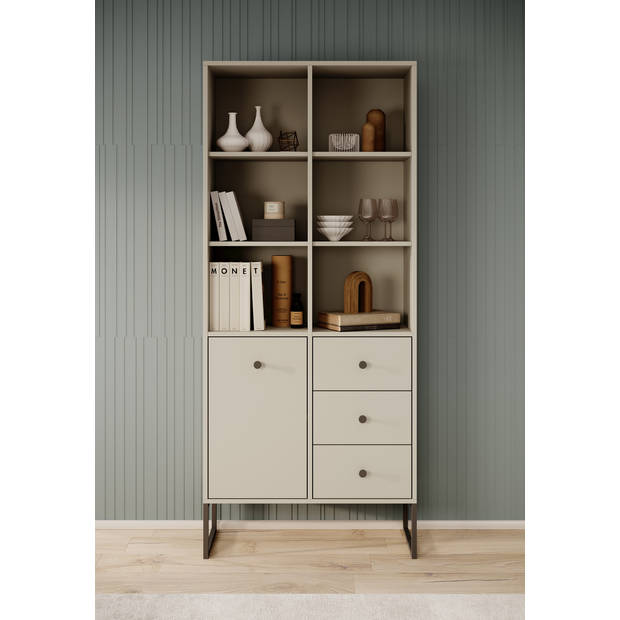 Meubella Boekenkast Lyndall - Beige - 77 cm