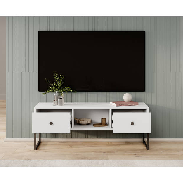 Meubella TV-Meubel Lyndall - Wit - 115 cm