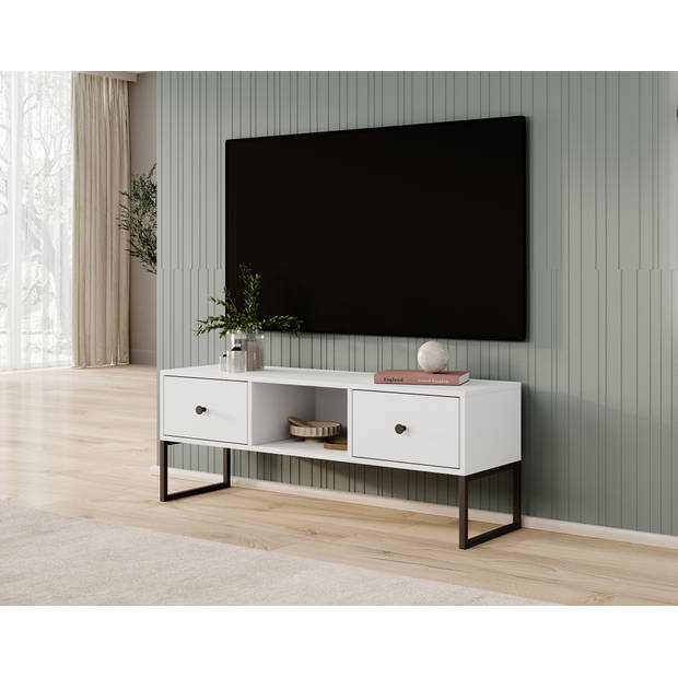 Meubella TV-Meubel Lyndall - Wit - 115 cm