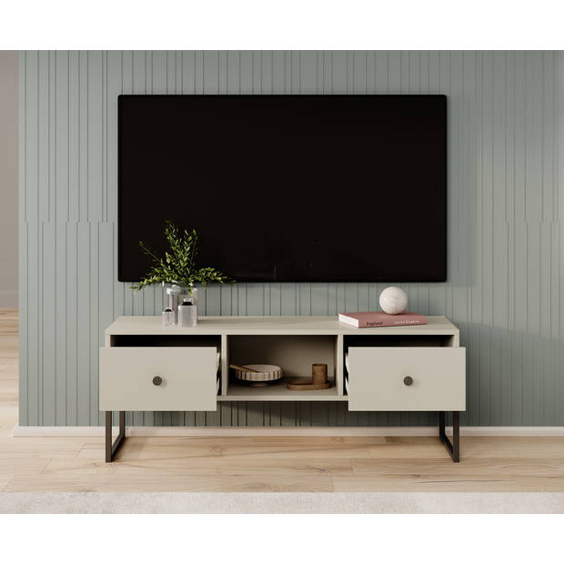 Meubella TV-Meubel Lyndall - Beige - 115 cm