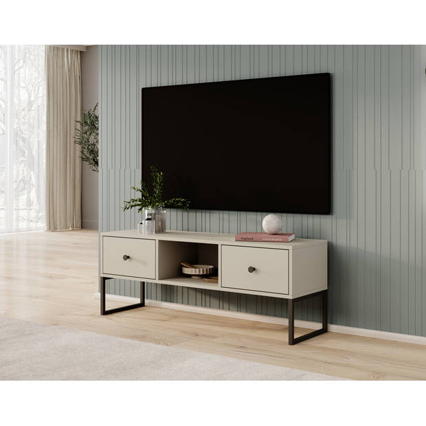 Meubella TV-Meubel Lyndall - Beige - 115 cm