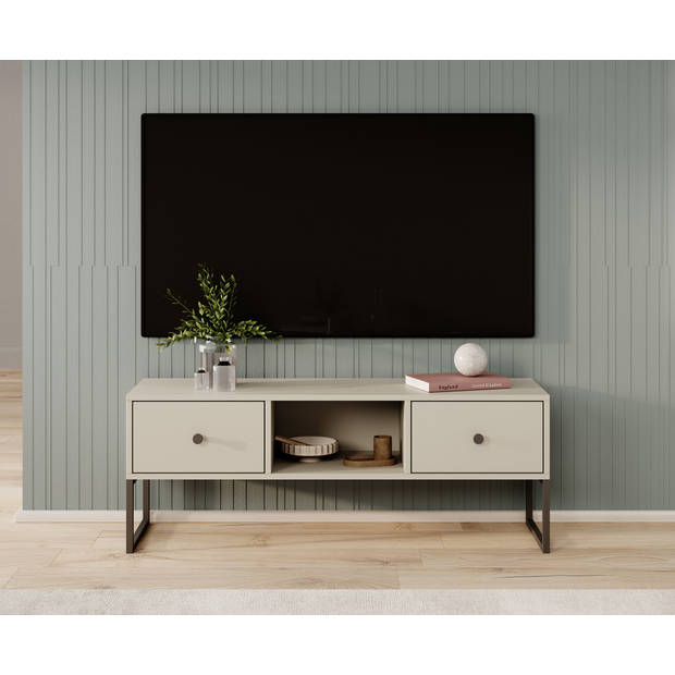 Meubella TV-Meubel Lyndall - Beige - 115 cm