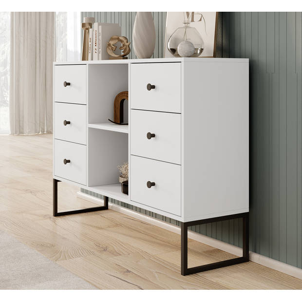 Meubella Dressoir Lyndall - Wit - 115 cm