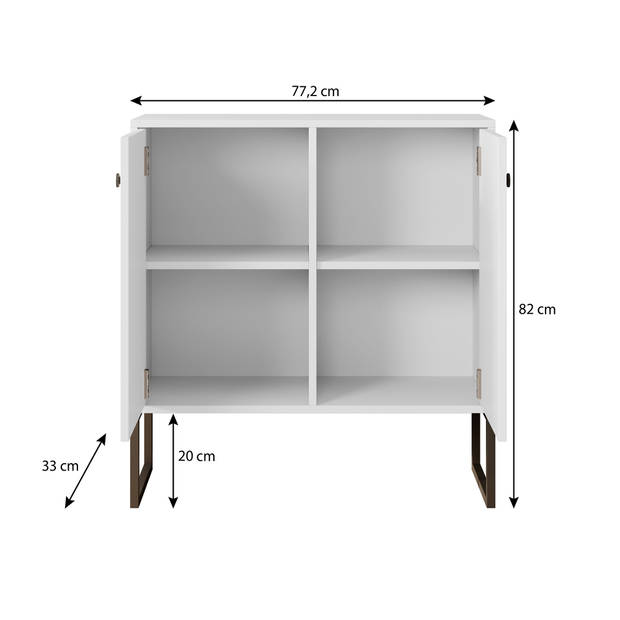 Meubella Dressoir Lyndall - Wit - 77 cm