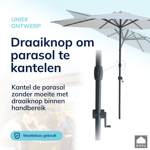 Kopu® Valencia Parasol Rond 300 cm met Beschermhoes - Creme