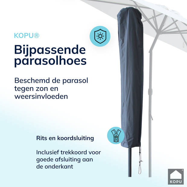 Kopu® Valencia Parasol Rond 300 cm met Beschermhoes - Creme