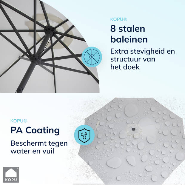 Kopu® Valencia Parasol Rond 300 cm met Beschermhoes - Creme