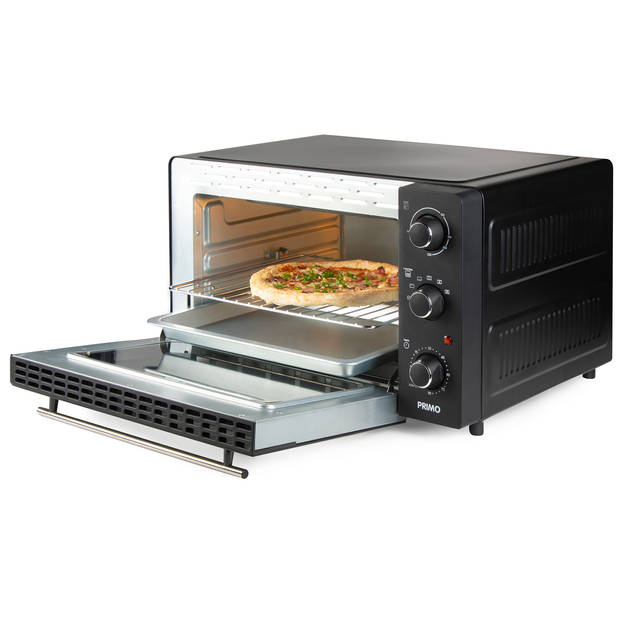 PRIMO PR255OV Vrijstaande Oven - Heteluchtoven met Grillfunctie - 45L - 2000W - Zwart