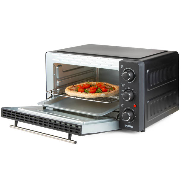 PRIMO PR254OV Vrijstaande Oven - Heteluchtoven met Grillfunctie - 28L - 1500W - Zwart