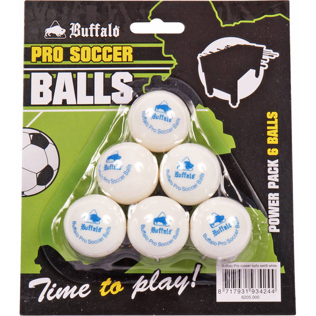 Buffalo Pro tafelvoetbal balletjes set/6pcs white