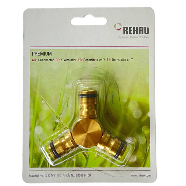 Rehau Premium 3 weg verdeler 13 mm, 1/2 inch Y Koppeling