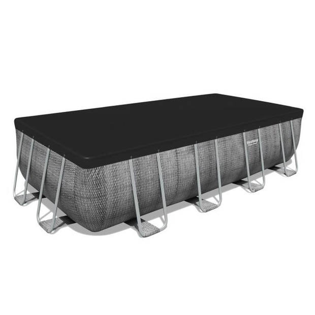 BESTWAY Power Steel rechthoekig zwembad - Grijs rotan patroon - 549 x 274 x 122 cm