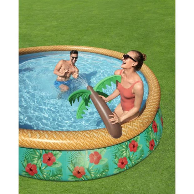 Fast Set opzetzwembad - Diameter 457 x 84 cm met patroonfilter en geïntegreerde fontein - Bloemendecor