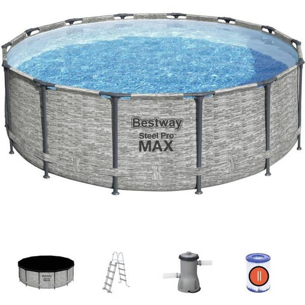 Tubulair boven -ground poolkit Bestway Steel Pro Max - 427 x 122 cm - Ronde