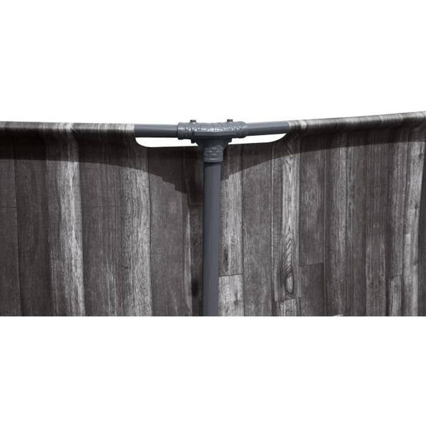 BESTWAY SteelPro Max rond bovengronds zwembad Houtdecor - 366 x 100 cm - Patroonfilter - Ladder - Chemconnect-diffusor