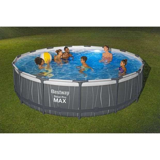 BESTWAY Steel Pro Max™ buisvormige bovengrondse zwembadset 457 x 107 cm - Rond