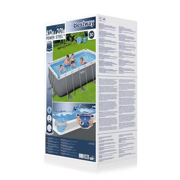 Power Steel 412 x 201 x 122 cm boven -ground pool, zandfilter, schaal, ChemConnect diffuser