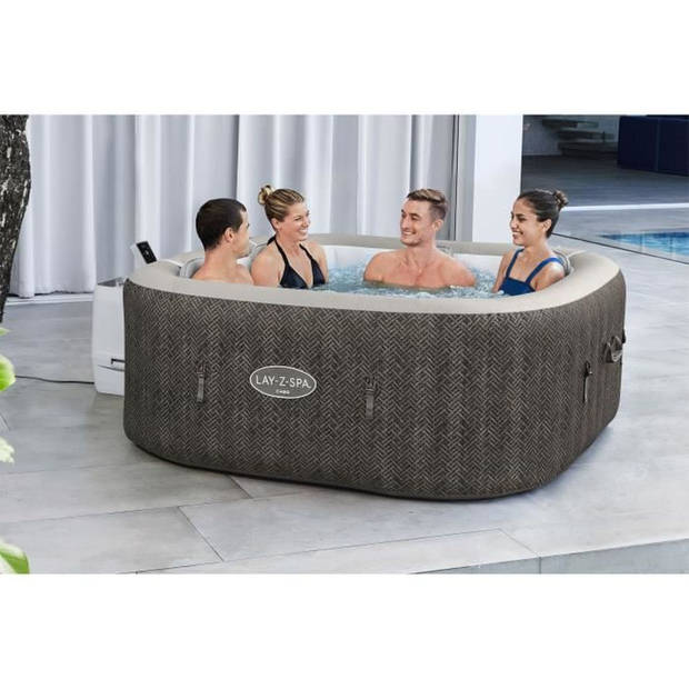 BESTWAY - Lay-Z-Spa Cabo Smart Hydrojet opblaasbare spa, 4/6 plaatsen, diameter 180 x 180 x 71 cm, 140 luchtjets