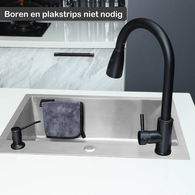 Dooki® Vaatdoekhouder Magnetisch RVS Zwart